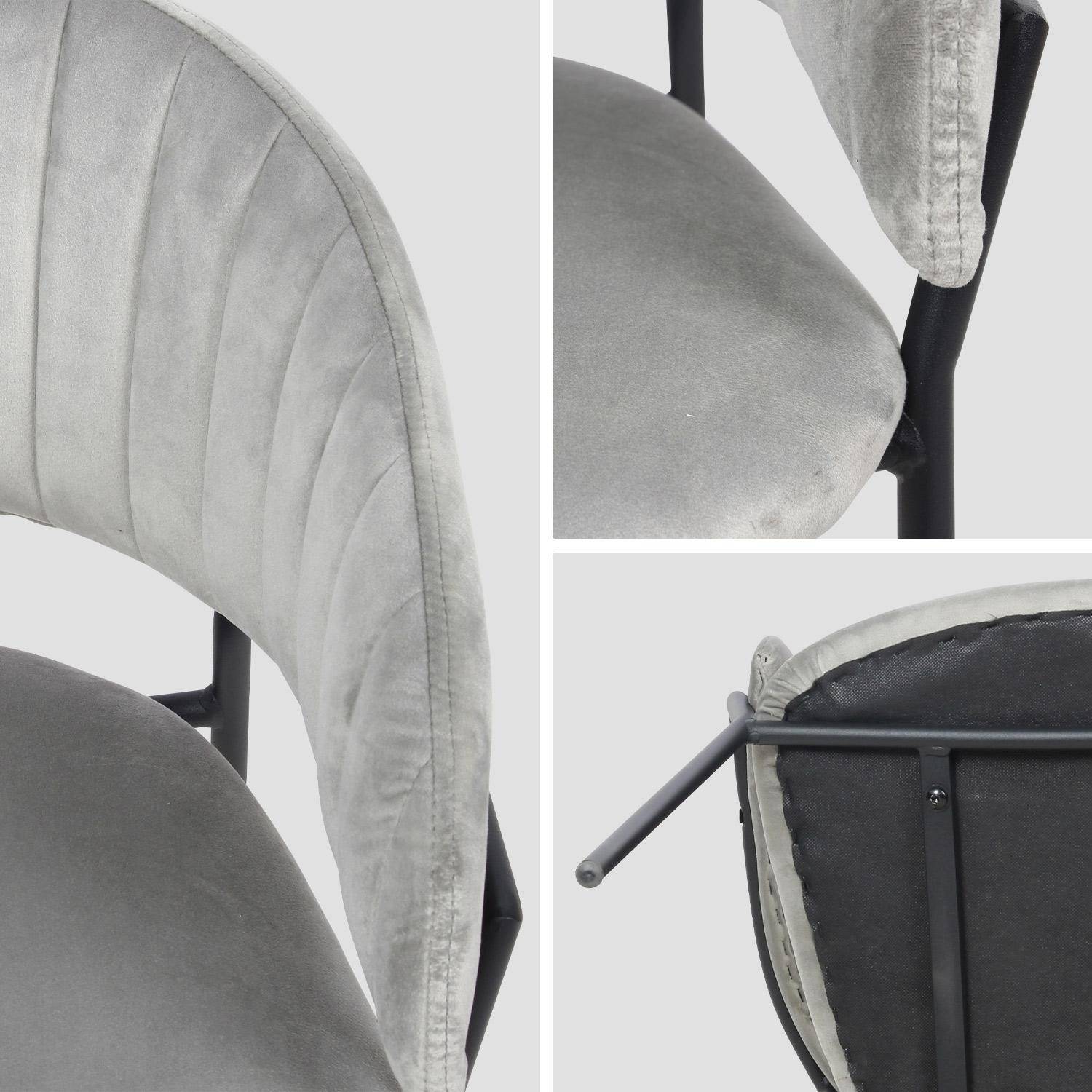 Lot de 2 chaises design - Ebba - en velours gris, 59 x 55 x 73,5cm,sweeek,Photo7