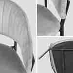 Lot de 2 chaises design - Ebba - en velours gris, 59 x 55 x 73,5cm Photo7