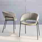 Set aus 2 Stühlen - Ebba - aus grauem Samt, 59 x 55 x 73,5cm Photo2