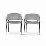 Set van 2 design stoelen, zitting van grijs velours, 59x55x73.5cm Photo4