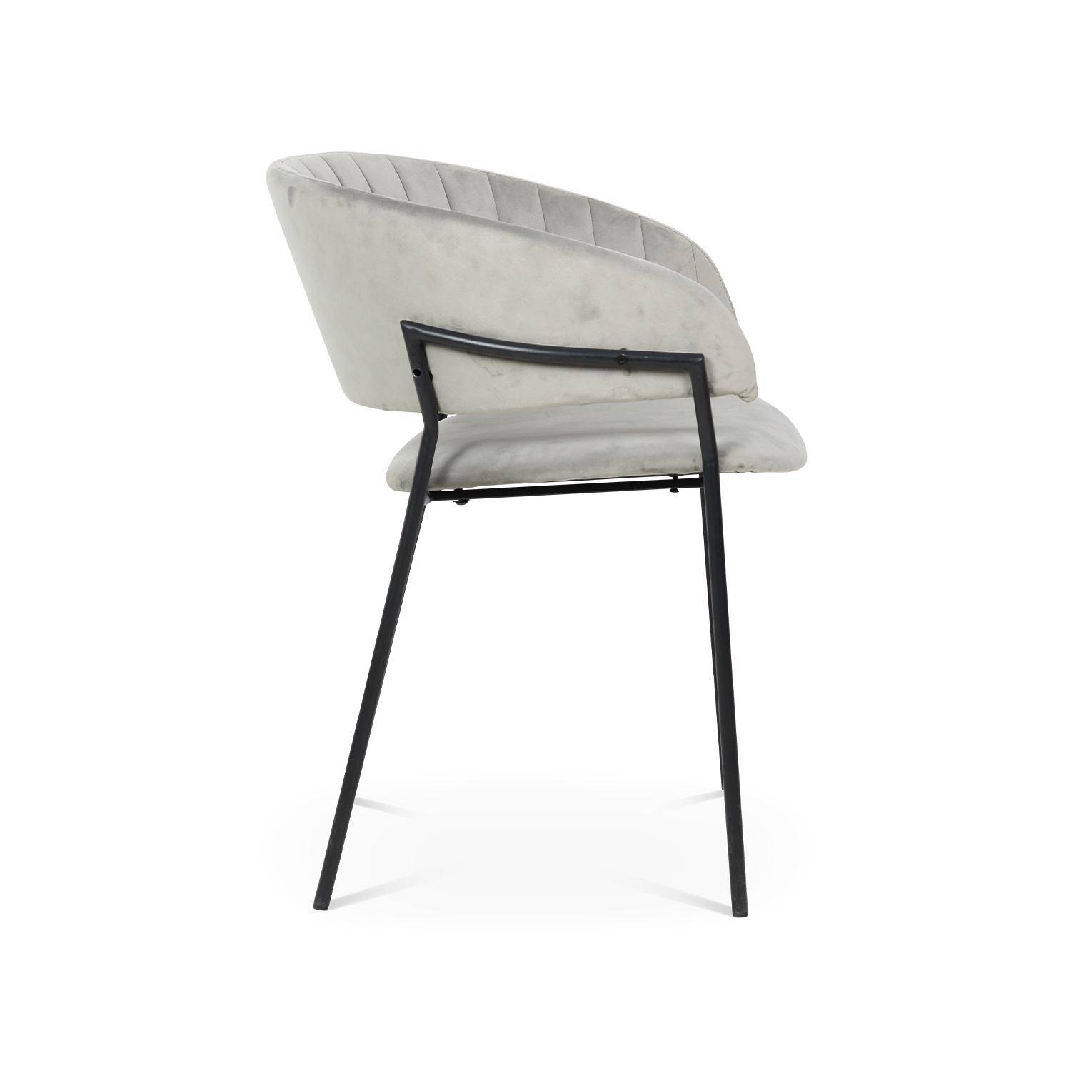 Lot de 2 chaises design - Ebba - en velours gris, 59 x 55 x 73,5cm,sweeek,Photo5