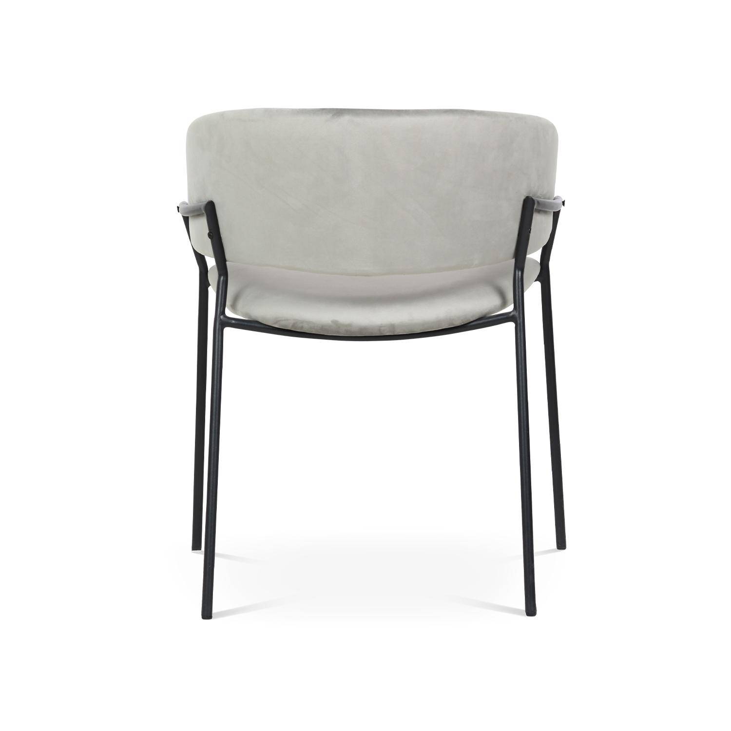 Lot de 2 chaises design - Ebba - en velours gris, 59 x 55 x 73,5cm,sweeek,Photo6