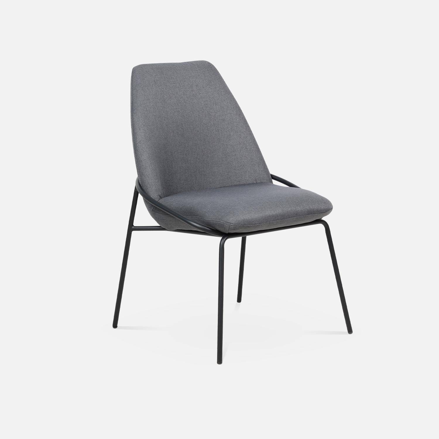 Chaise design - Lisbet - en tissu gris foncé, 56,5 x 63 x 82,5cm Photo3