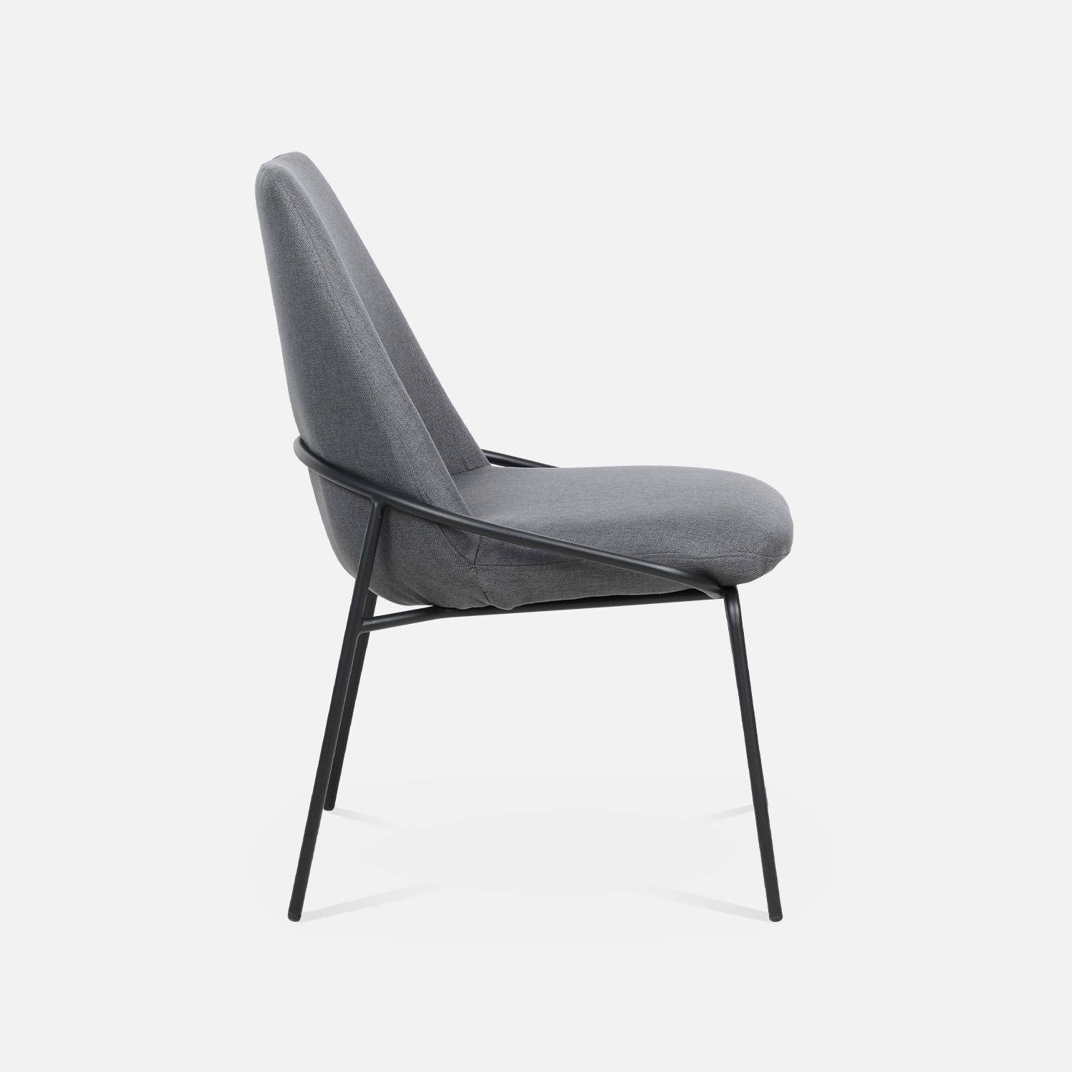 Chaise design - Lisbet - en tissu gris foncé, 56,5 x 63 x 82,5cm Photo5