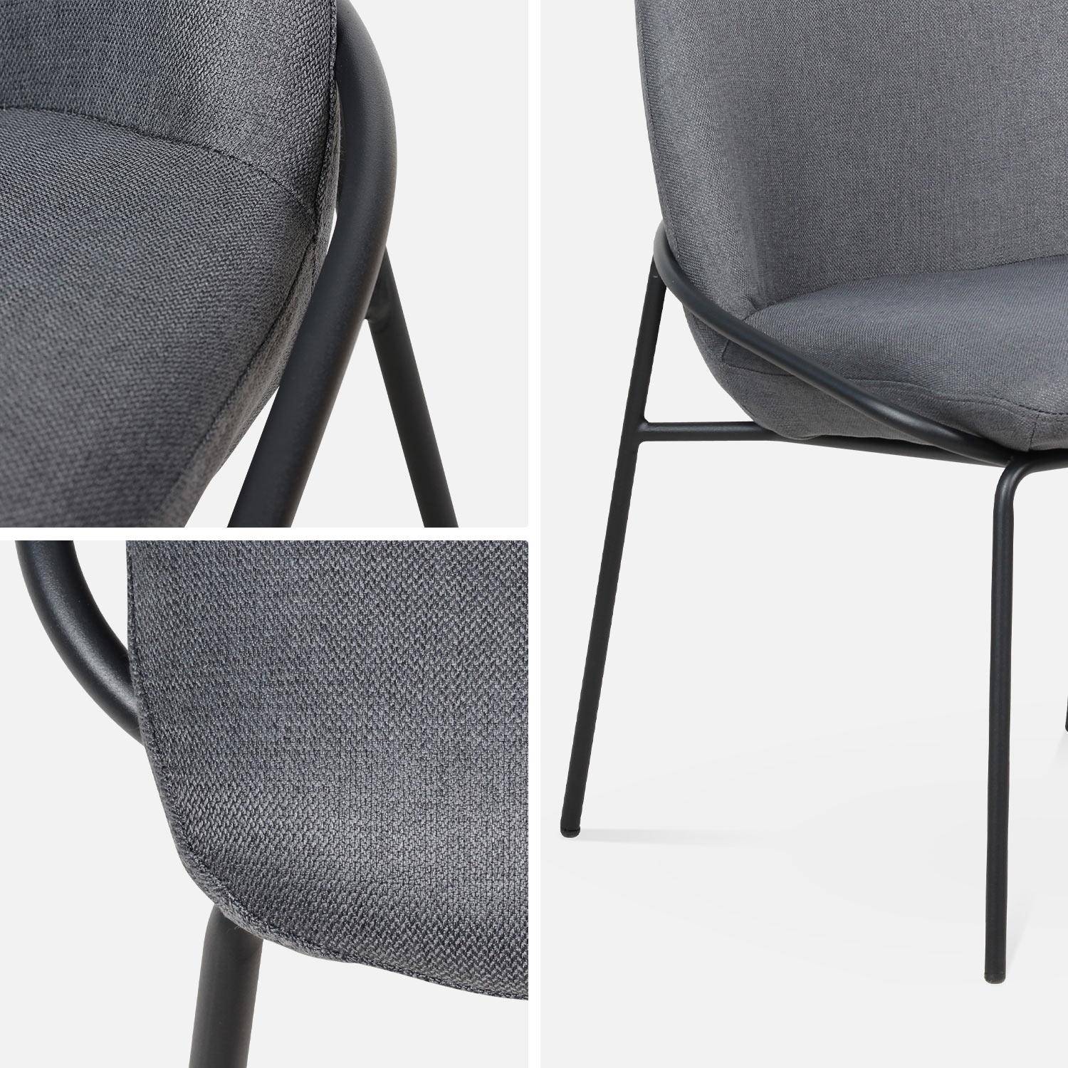 Chaise design - Lisbet - en tissu gris foncé, 56,5 x 63 x 82,5cm Photo7