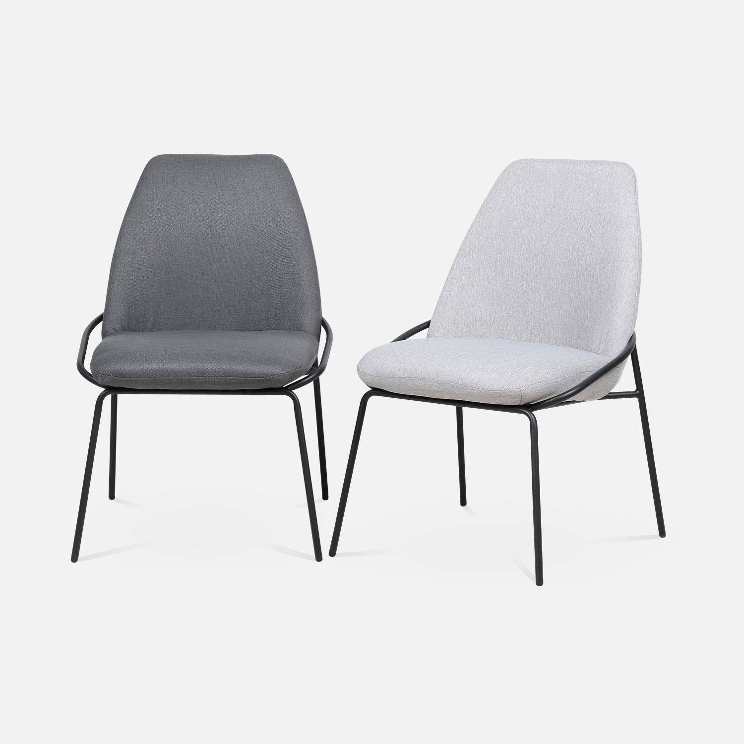 Chaise design - Lisbet - en tissu gris foncé, 56,5 x 63 x 82,5cm Photo8