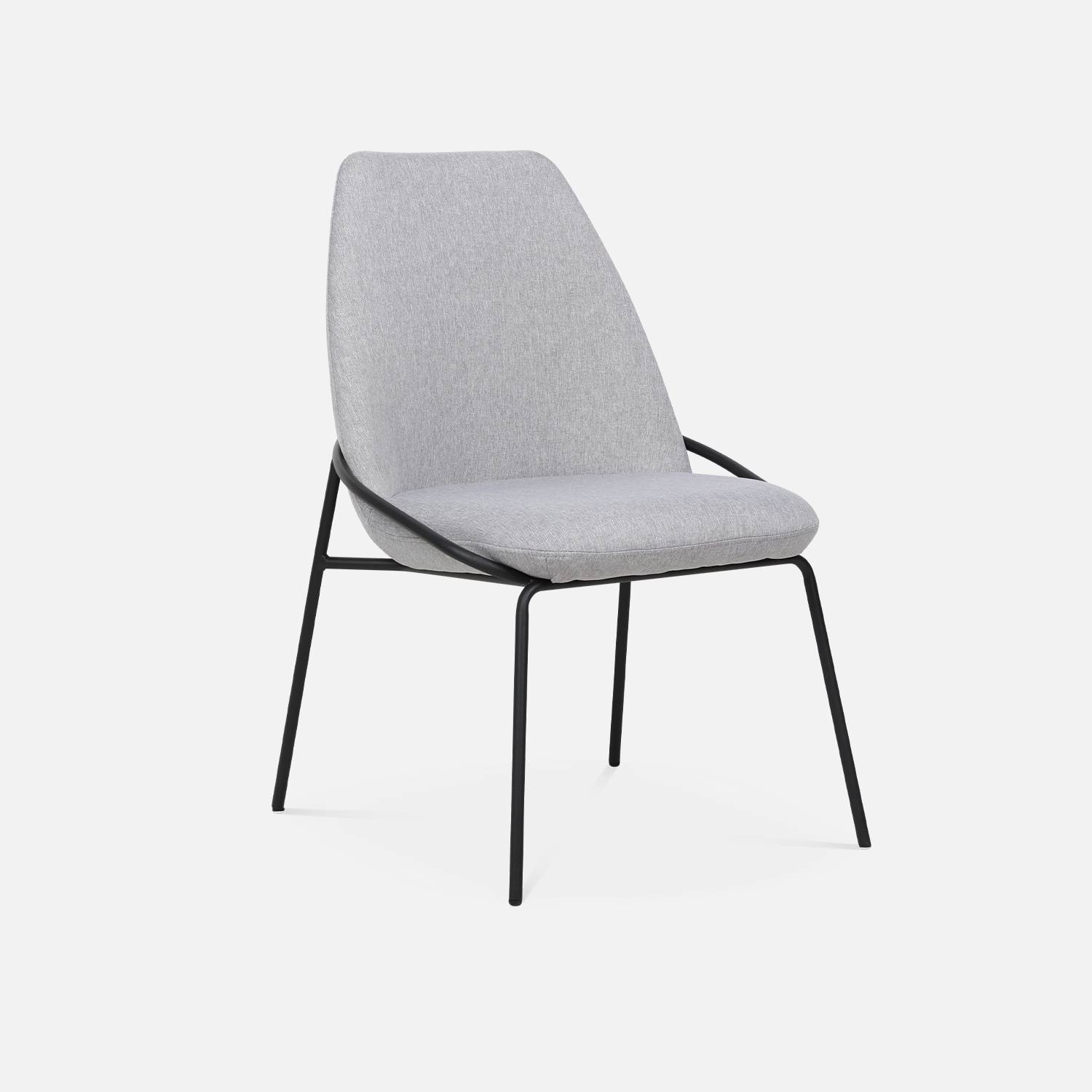 Chaise design en tissu gris clair  | sweeek