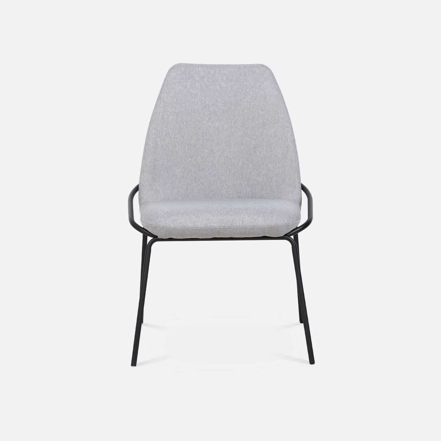 Retro-style metal and upholstered chair, 56.5x63x82.5cm, Lisbet, Light Grey,sweeek,Photo4