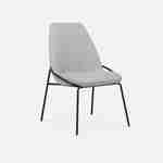 Retro-style metal and upholstered chair, 56.5x63x82.5cm, Lisbet, Light Grey Photo3