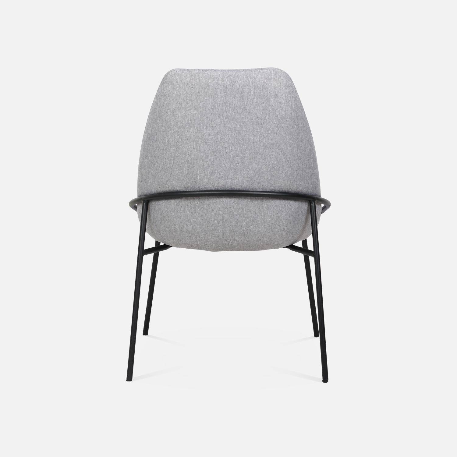 Retro-style metal and upholstered chair, 56.5x63x82.5cm, Lisbet, Light Grey,sweeek,Photo6