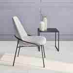 Retro-style metal and upholstered chair, 56.5x63x82.5cm, Lisbet, Light Grey Photo2