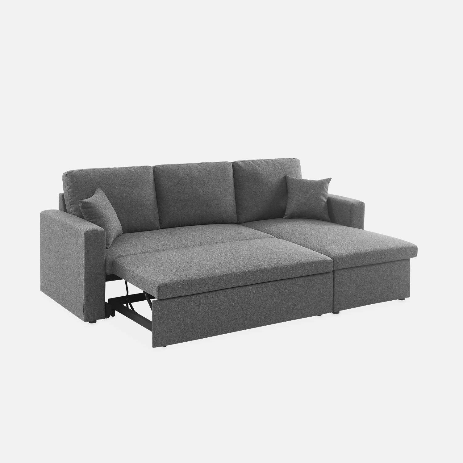 3-seater reversible grey corner sofa bed with storage box, : L219xD81xH68cm, IDA Photo8