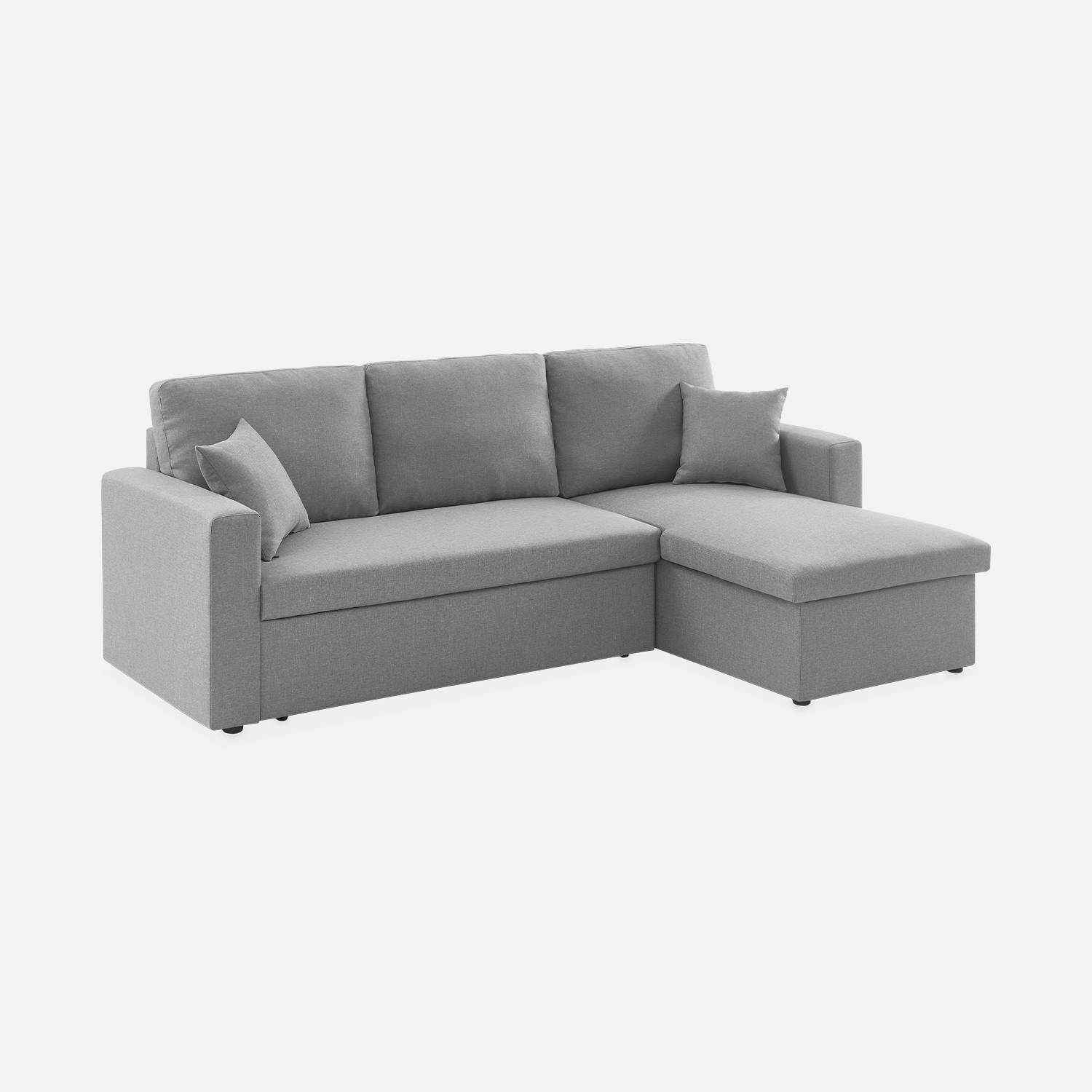 3-seater reversible corner sofa bed with storage, Light Grey