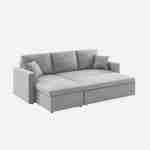 3-seater reversible light grey corner sofa bed with storage box, L219xD81xH68cm, IDA Photo8