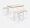 Industrial bar style table set with 4 stools, White | sweeek