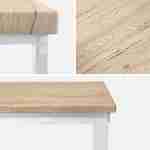 Set LOFT table rectangulaire en acier blanc mat L140x l80 x H75cm, 2 bancs de L120x l35x H46cm, 4 places Photo6