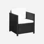 Wicker loungeset - 4 plaatsen - 1 bank, 2 fauteuils, een lage tafel, zwart/ecru Photo4