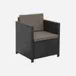 Wicker loungeset - 4 plaatsen - 1 bank, 2 fauteuils, een lage tafel, bruin Photo4