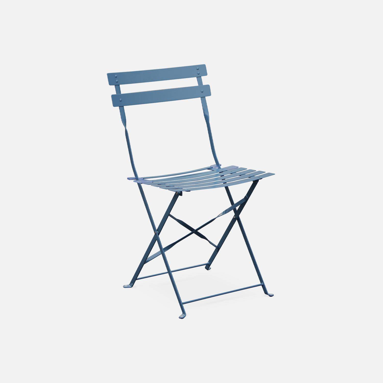 Emilia - Bistro set van rechthoekige tafel en 4 inklapbare stoelen - Staal met poedercoating - Mat,sweeek,Photo4