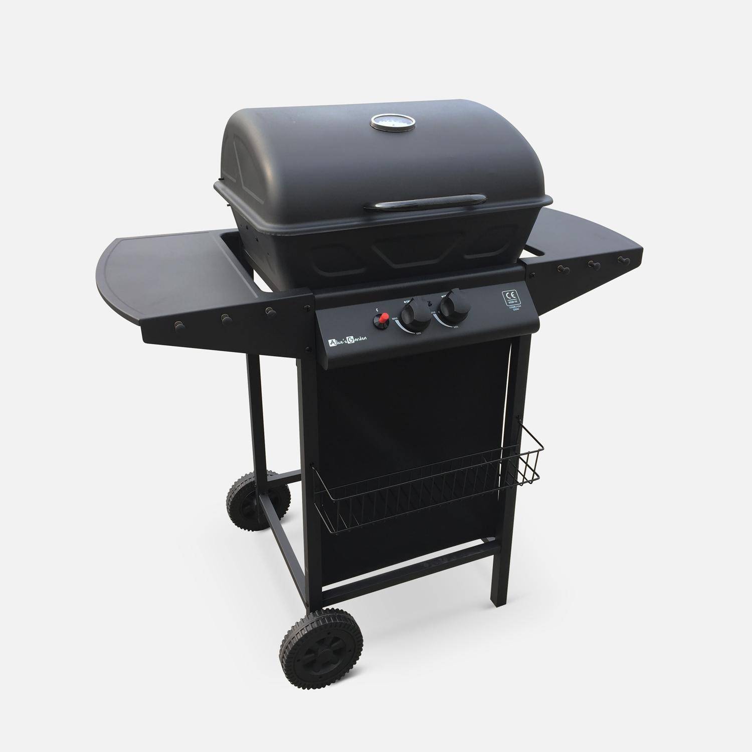 Barbecue a gás, churrasqueira, cozinha de exterior, preto, 2 queimadores - Aramis,sweeek,Photo3