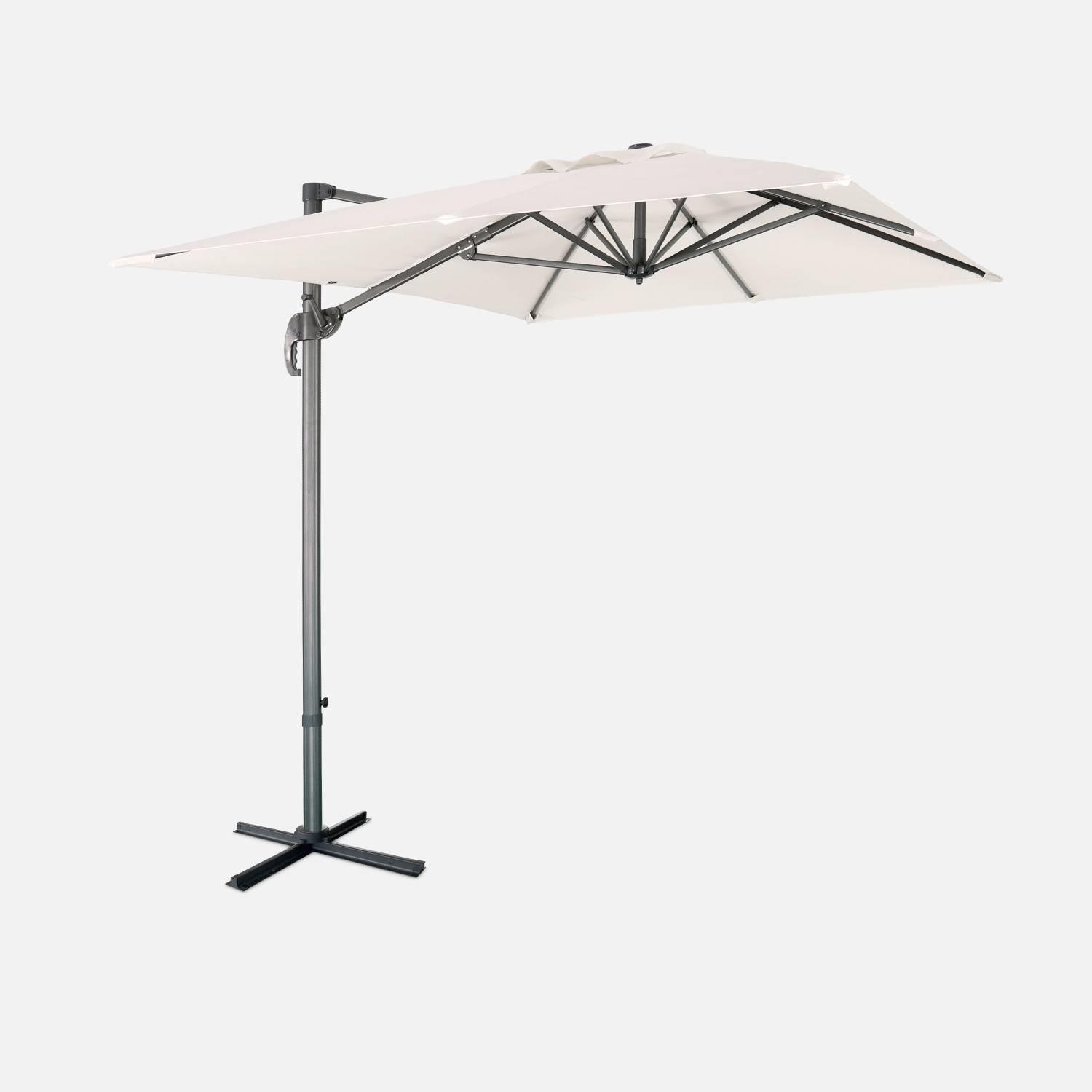2x3m rectangular cantilever parasol, White Off | sweeek