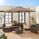 Parasol Ø350cm - parasol that can be tilted, folded and 360° rotation - Antibes - Beige-brown Photo1