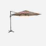Parasol Ø350cm - parasol that can be tilted, folded and 360° rotation - Antibes - Beige-brown Photo3