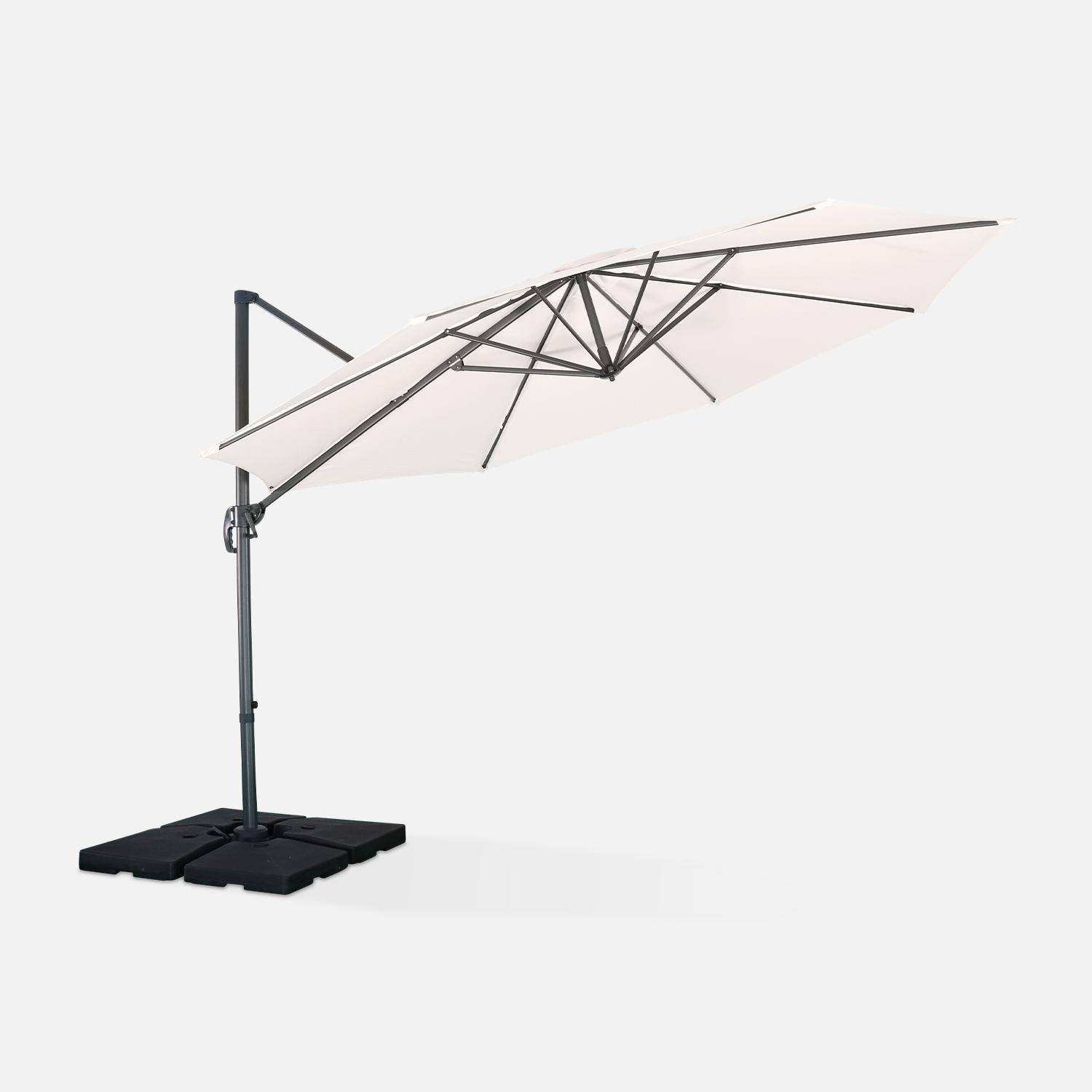 Parasol Ø350cm - parasol that can be tilted, folded and 360° rotation - Antibes - Off-White Photo4