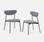 Set of 2 retro style dining chairs with steel legs, Dark Grey | sweeek