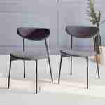 Set van 2 stoelen, Scandinavisch en vintage, stalen poten, donkergrijs Photo1