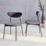 Set van 2 stoelen, Scandinavisch en vintage, stalen poten, donkergrijs Photo2