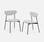 Set of 2 retro style dining chairs with steel legs, Light Grey | sweeek