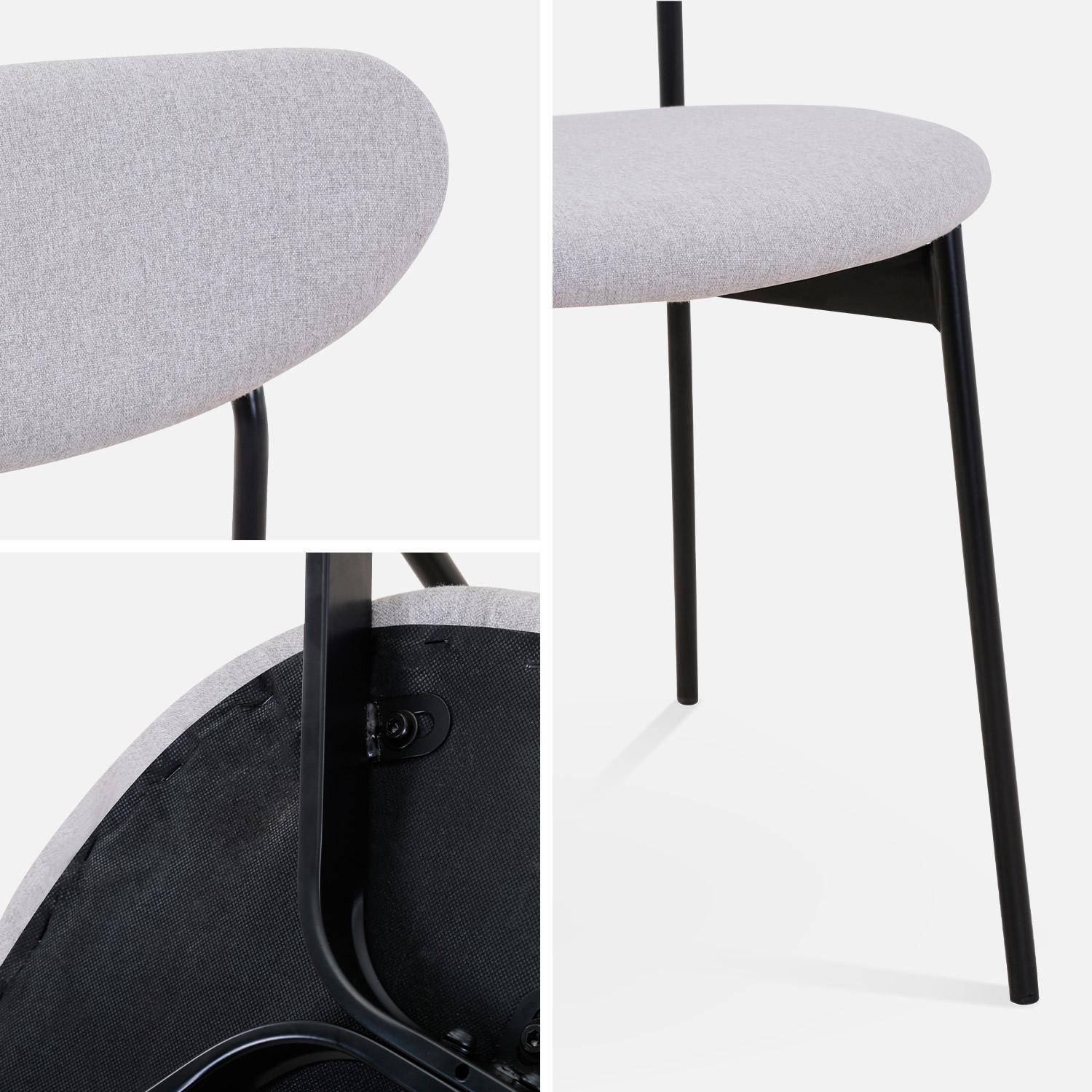 Set di 2 sedie - Arty - Scandinave e vintage, seduta e schienale grigio chiaro, gambe in acciaio,sweeek,Photo7