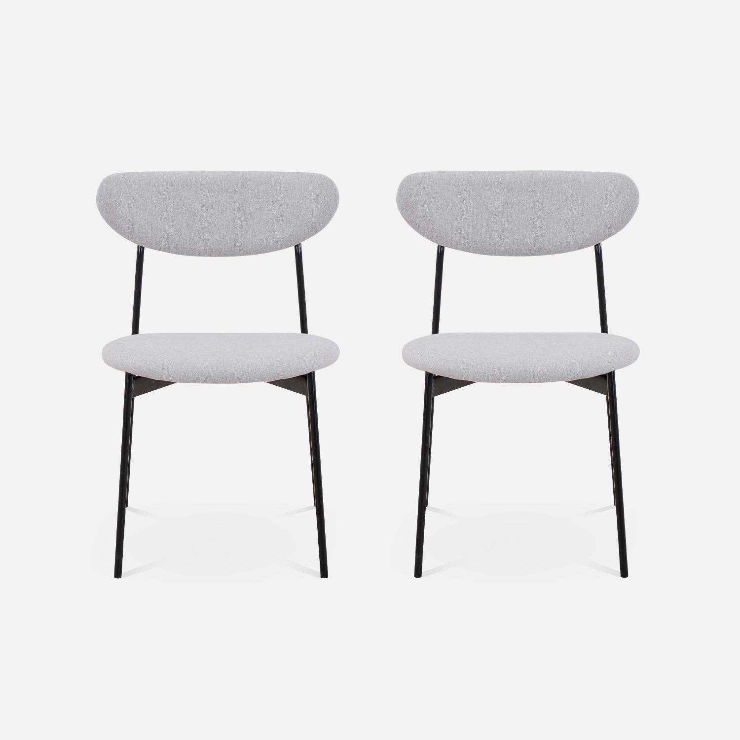 Juego de 2 sillas - Arty - Escandinavo y vintage, asiento y respaldo gris claro, patas de acero  Photo4