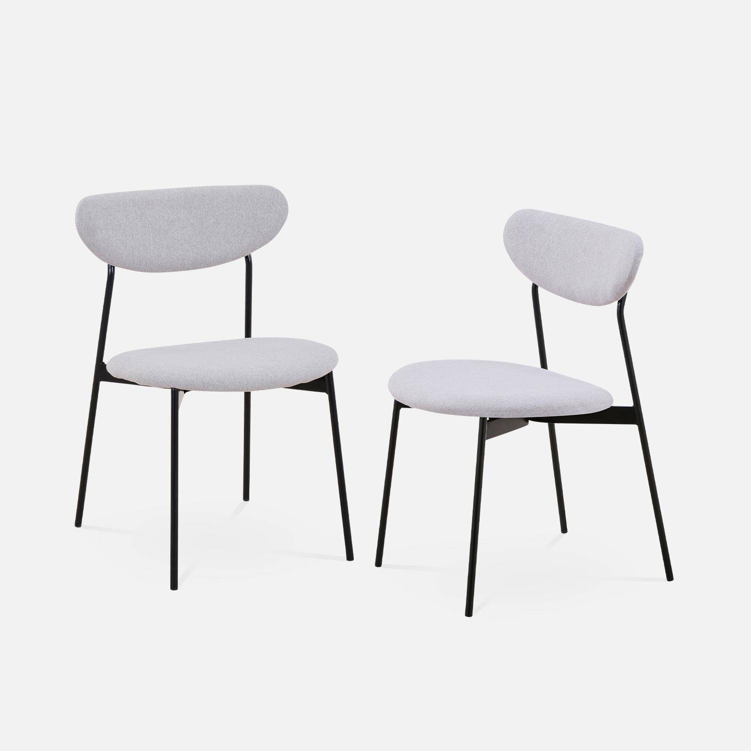 Set di 2 sedie - Arty - Scandinave e vintage, seduta e schienale grigio chiaro, gambe in acciaio Photo3