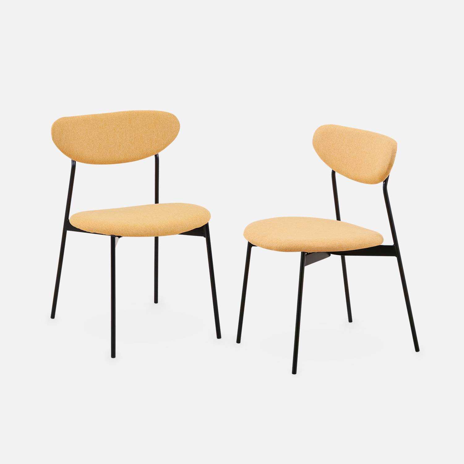 2er Set senfgelbe Stühle, skandinavischer Stil  | sweeek