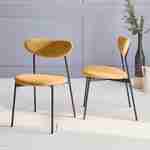 Set van 2 stoelen, Scandinavisch en vintage, stalen poten, mosterdgeel Photo2