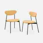 Set van 2 stoelen, Scandinavisch en vintage, stalen poten, mosterdgeel Photo3