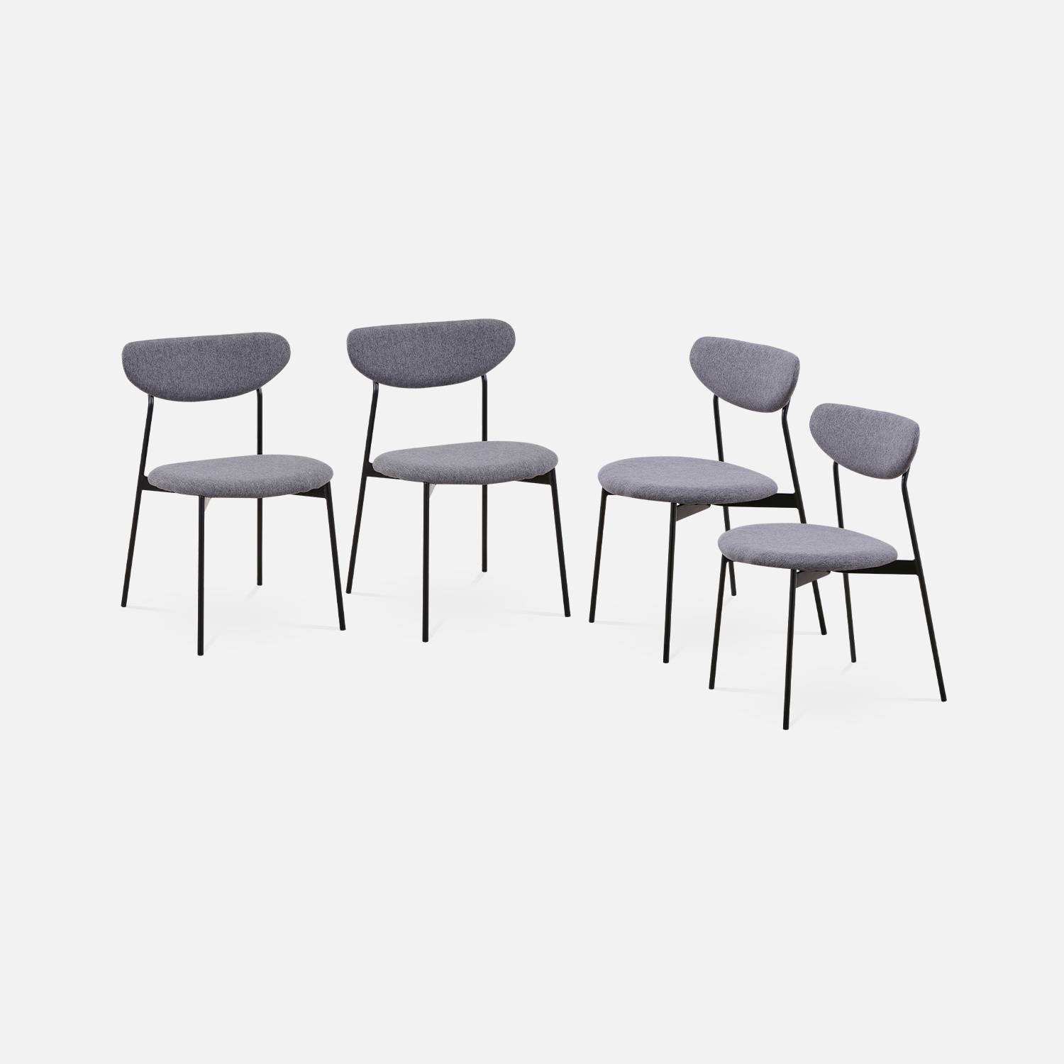 4er Set dunkelgraue Stühle, skandinavischer Stil  | sweeek