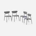 Lot de 4 chaises - Arty - scandinaves et vintage, assise et dossier gris foncé, pieds en acier  Photo2