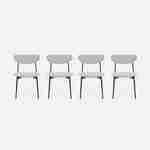 4er Set Stühle - Arty - Skandinavischer Stil und Vintage, hellgraue Sitzfläche und Rückenlehne, Stahlbeine Photo4