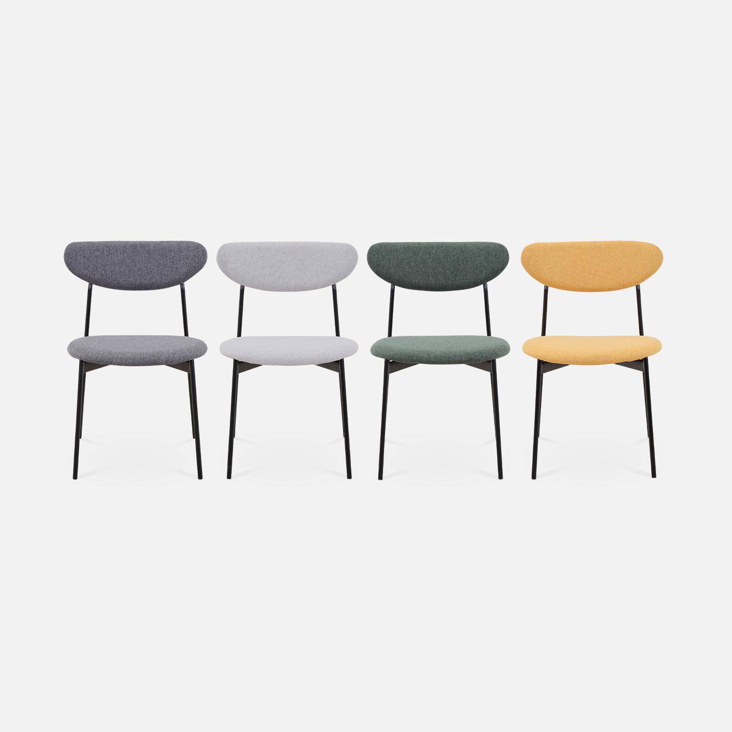 Conjunto de 4 cadeiras - Arty - Escandinavo e vintage, assento e costas em cinzento claro, pernas em aço Photo8