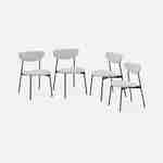 Set of 4 retro style dining chairs with steel legs - Arty - Light Grey Photo2