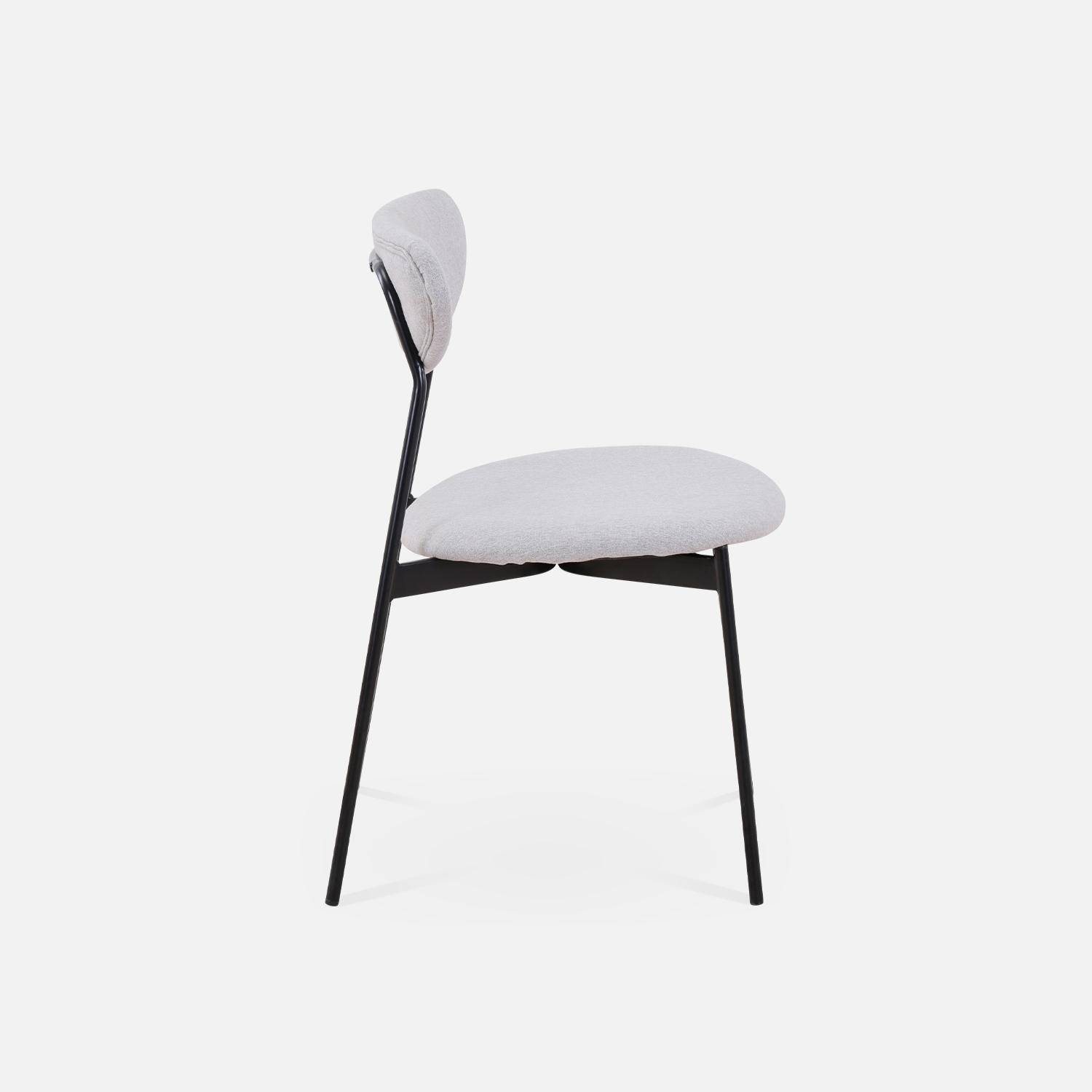 Conjunto de 4 cadeiras - Arty - Escandinavo e vintage, assento e costas em cinzento claro, pernas em aço Photo5