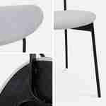 Lot de 4 chaises - Arty - scandinaves et vintage, assise et dossier gris clair, pieds en acier  Photo7