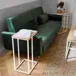 Lot de 2 bouts de canapé, structure métal blanc mat et décor bois - Loft - 40x30x66cm Photo1