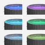 Aufblasbarer MSPA Whirlpool rund - Glow 4 grau - Aufblasbares SPA für 4 Personen rund 180 cm mit innerem LED-Streifen, PVC, Pumpe, Heizung, Inflator, 2 Filterpatronen, Abdeckplane und Fernbedienung Photo6