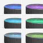 Spa MSPA gonflable rond – Glow 6 gris - Spa gonflable 6 personnes rond avec bande LED intérieure, système anti-gel, désinfection UVC, bâche  Photo4