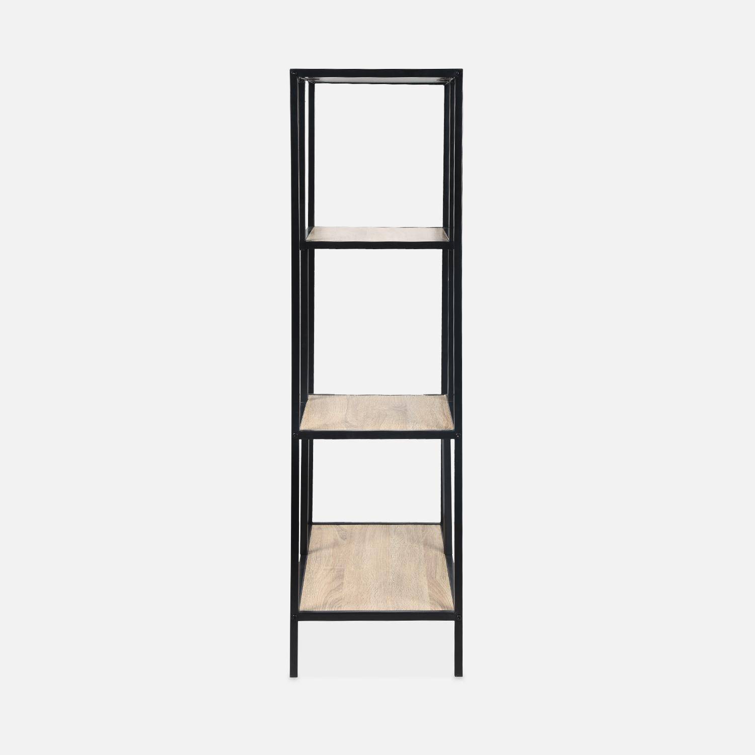 Estantería de metal y madera negra - Loft - Librería de 4 niveles, 69 x 33 x 113,5cm,sweeek,Photo5