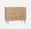 Wood and cane rattan detail 3-drawer chest, 90x39x79cm, Natural Wood colour | sweeek